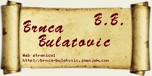 Brnča Bulatović vizit kartica
